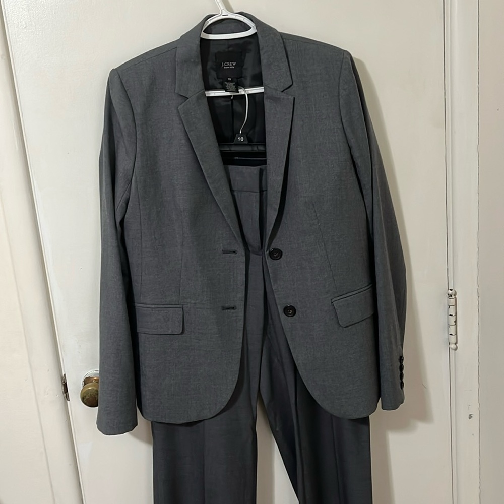 J Crew Grey 2-piece Suit, Size 10